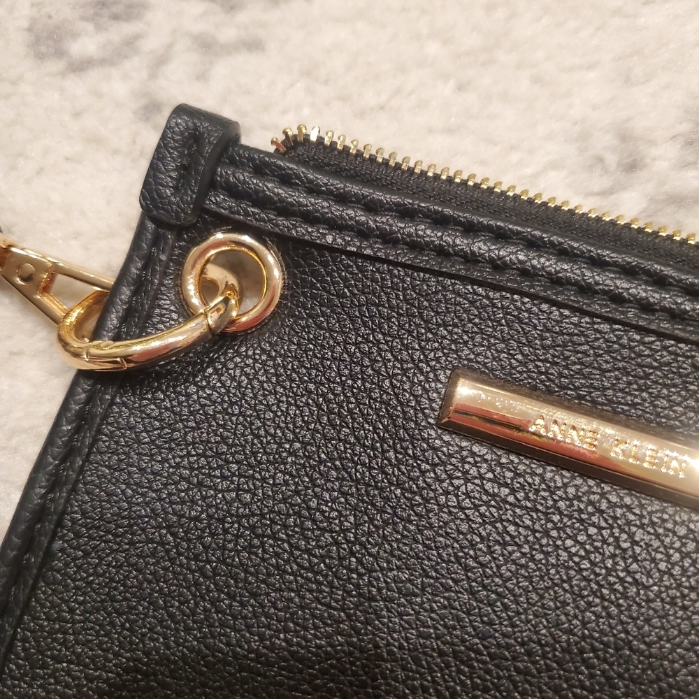 Anne Klein Black Zip Wristlet - Picture 3 of 6